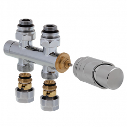 Designová termostatická sada 343 / 344 lesklý chrom
