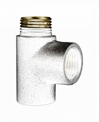 T-kus pro připojení topné tyče - šedá (žula)